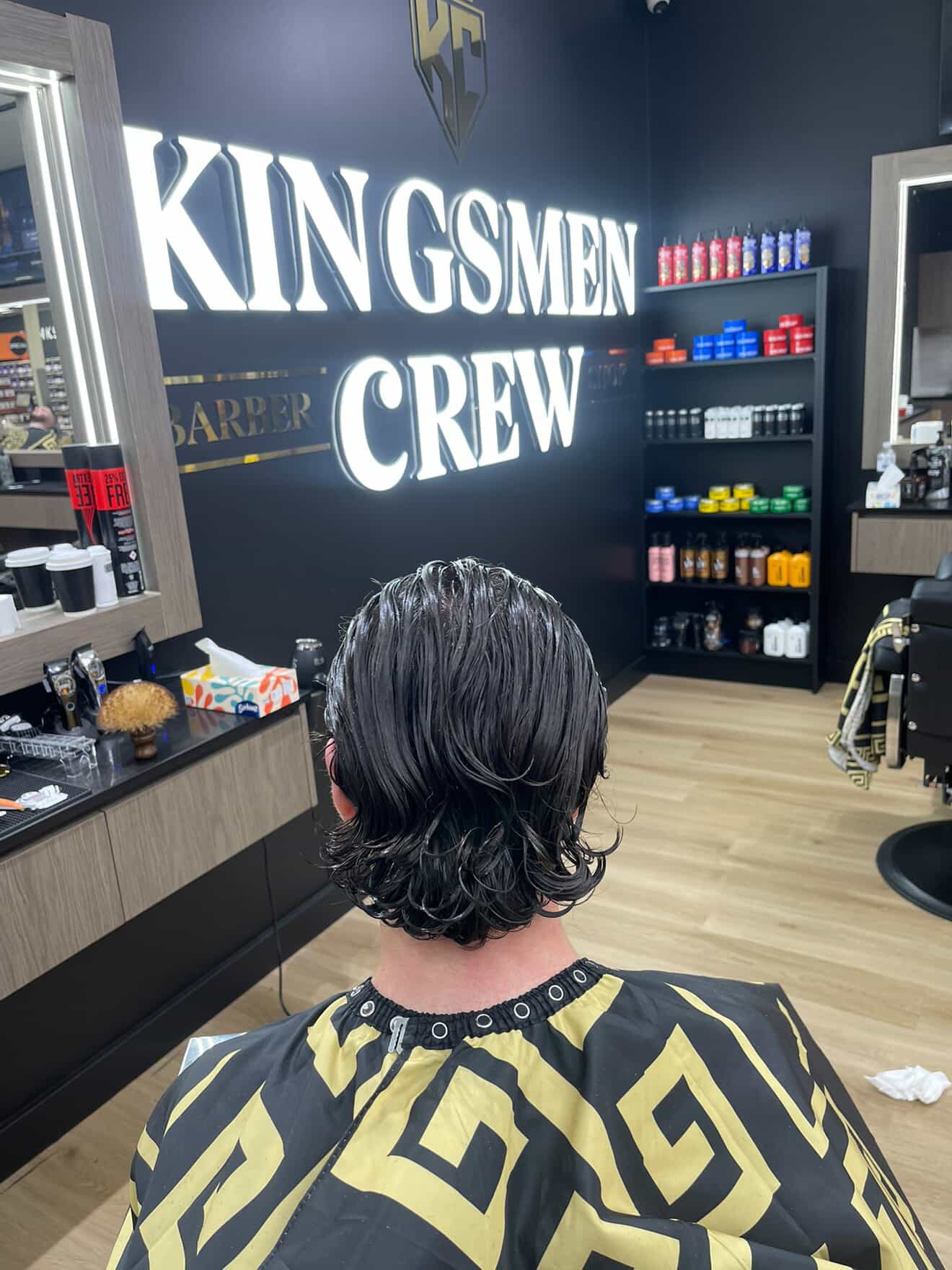 Kingsmen Crew Barbershop Melton — haircut in progress